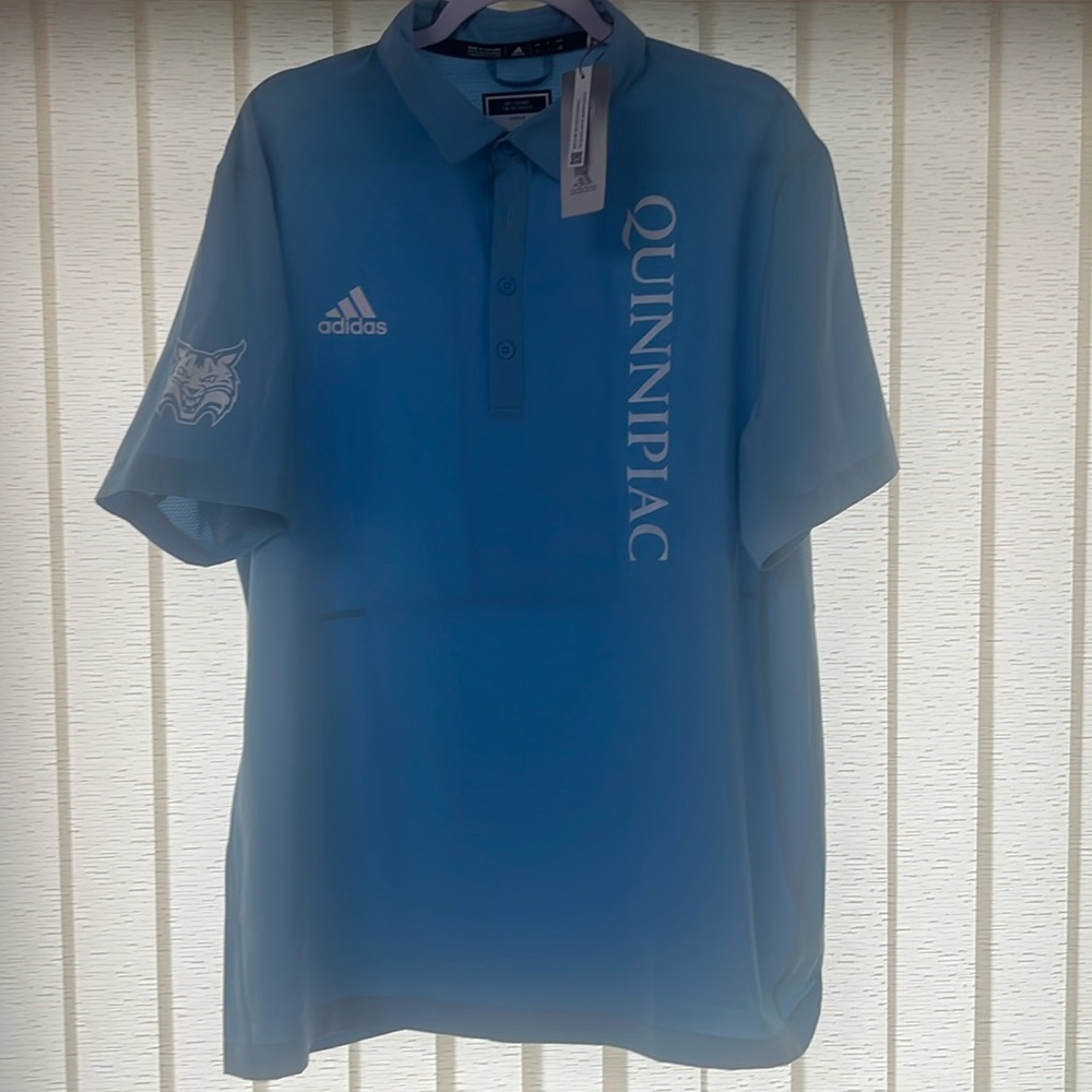 Quinnipiac Adidas Athletic Golf / Warm-up shirt game day gear.